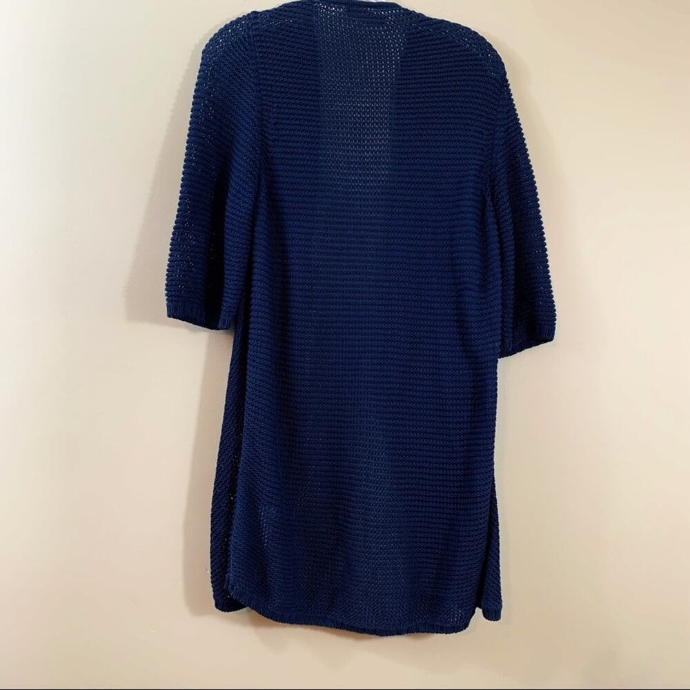 Piazza Sempione Navy Knit Short Sleeve Cardigan